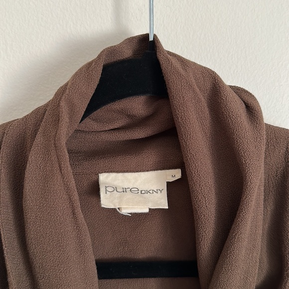 Pure DKNY Chocolate Brown Draped Wrap Jacket - Picture 9 of 9